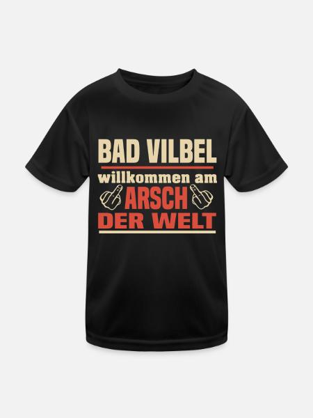 Bad Vilbel - Kinder Funktions-T-Shirt - Schwarz - Vorne