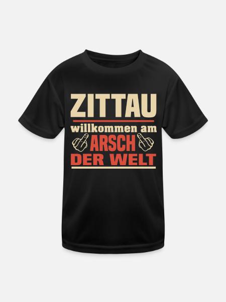 Zittau - Kinder Funktions-T-Shirt - Schwarz - Vorne