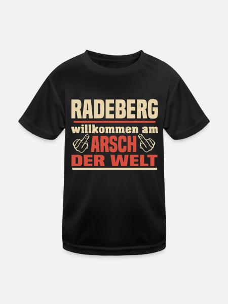 Radeberg - Kinder Funktions-T-Shirt - Schwarz - Vorne