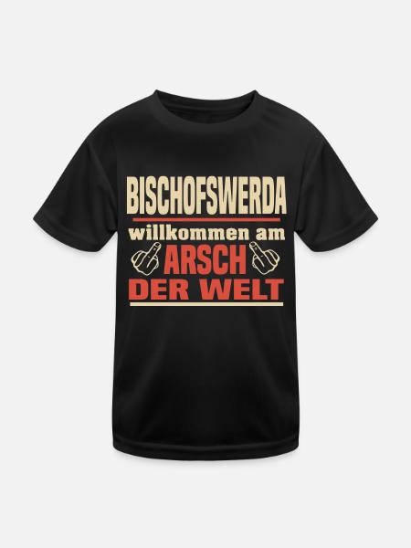 Bischofswerda - Kinder Funktions-T-Shirt - Schwarz - Vorne
