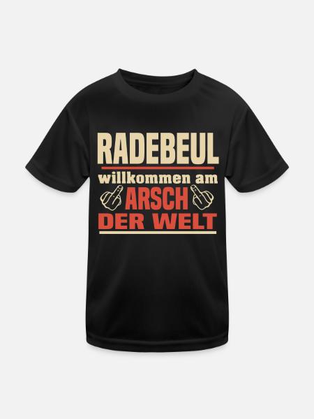 Radebeul - Kinder Funktions-T-Shirt - Schwarz - Vorne