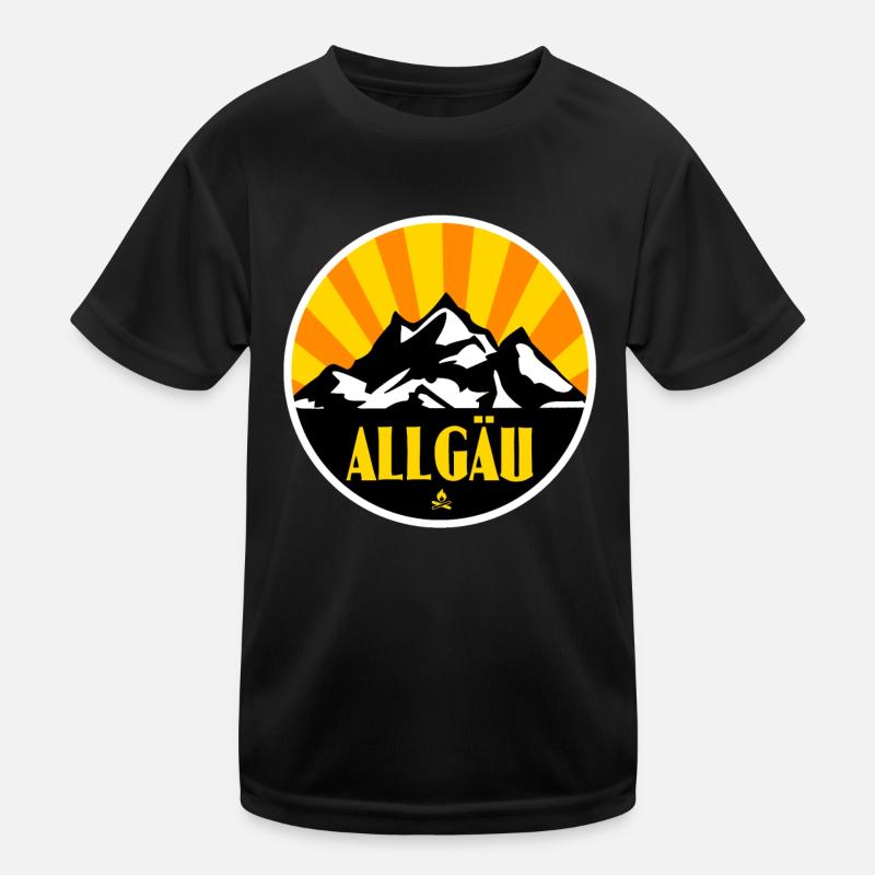 Allgäu - Kinder Funktions-T-Shirt - Schwarz