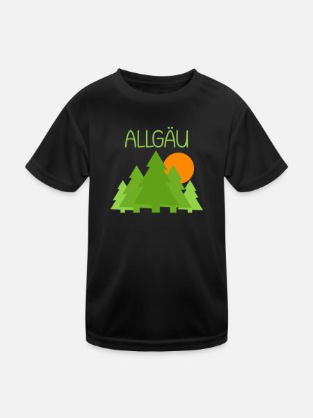 Allgäu - Kinder Funktions-T-Shirt - Schwarz - Vorne