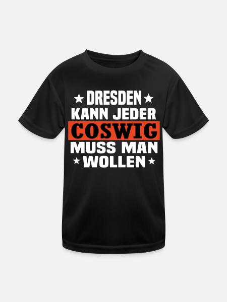 Coswig - Kinder Funktions-T-Shirt - Schwarz - Vorne