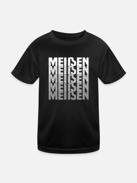 Meißen in Sachsen - Kinder Funktions-T-Shirt - Schwarz - Vorne