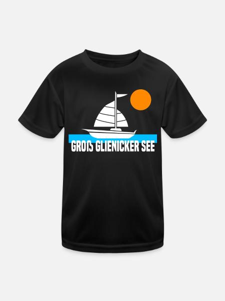 Groß Glienicker See - Kinder Funktions-T-Shirt - Schwarz - Vorne