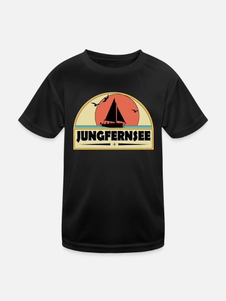 Jungfernsee - Kinder Funktions-T-Shirt - Schwarz - Vorne