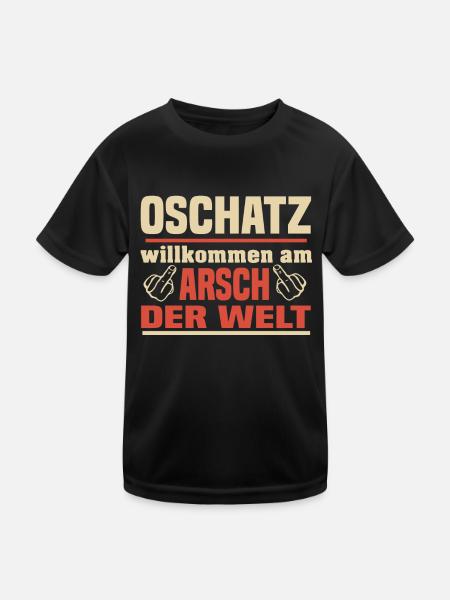 Oschatz - Kinder Funktions-T-Shirt - Schwarz - Vorne
