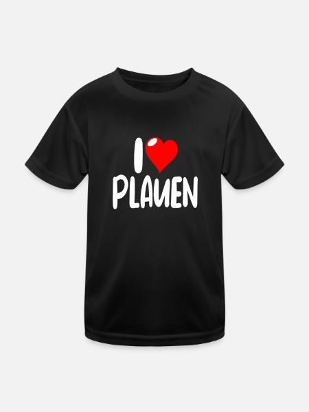 Plauen - Kinder Funktions-T-Shirt - Schwarz - Vorne