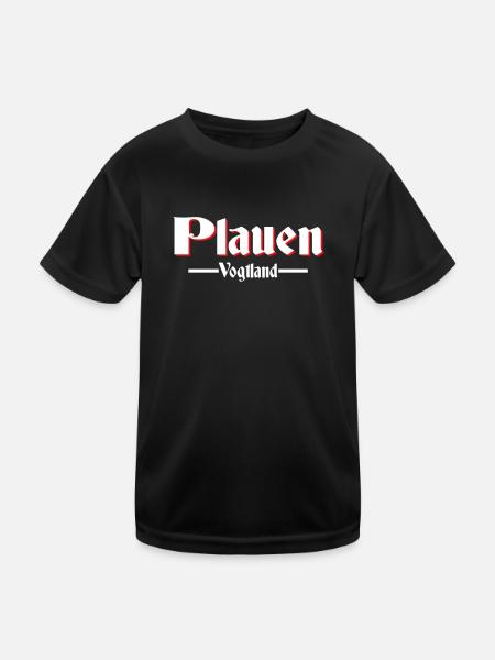 Plauen - Kinder Funktions-T-Shirt - Schwarz - Vorne