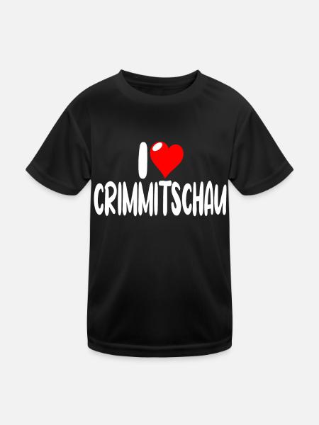 Crimmitschau - Kinder Funktions-T-Shirt - Schwarz - Vorne