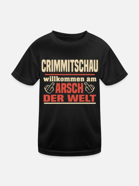 Crimmitschau - Kinder Funktions-T-Shirt - Schwarz - Vorne