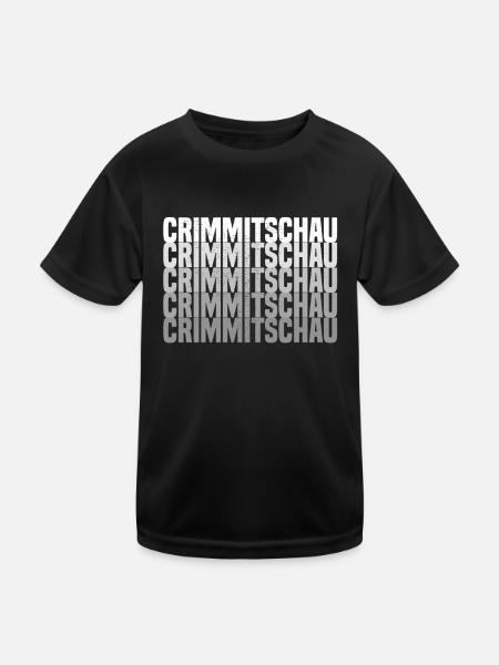Crimmitschau - Kinder Funktions-T-Shirt - Schwarz - Vorne