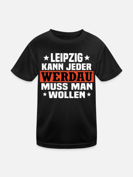 Werdau - Kinder Funktions-T-Shirt - Schwarz - Vorne