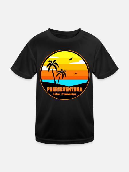 Fuerteventura - Kinder Funktions-T-Shirt - Schwarz - Vorne