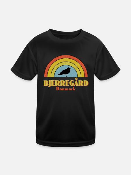 Bjerregard Dänemark - Kinder Funktions-T-Shirt - Schwarz - Vorne