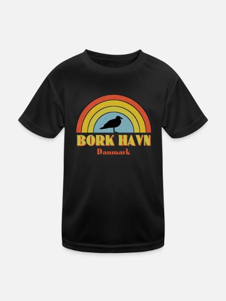 Bork Havn Dänemark - Kinder Funktions-T-Shirt - Schwarz - Vorne
