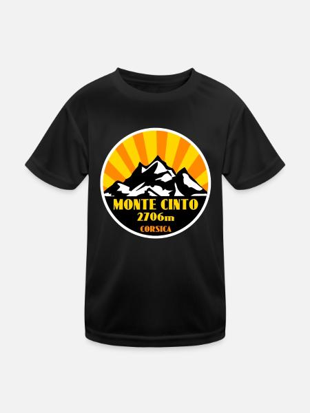 Monte Cinto Corse - T-shirt sport Enfant - noir - Devant