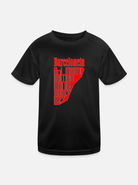 Barceloneta - Kinder Funktions-T-Shirt - Schwarz - Vorne