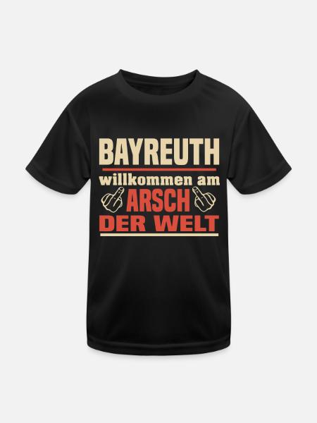Bayreuth - Kinder Funktions-T-Shirt - Schwarz - Vorne
