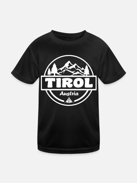 Tirol - Kinder Funktions-T-Shirt - Schwarz - Vorne