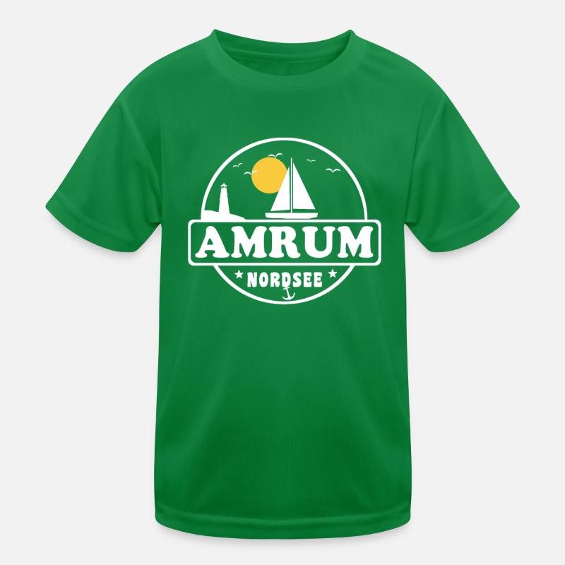 Ostsee Segelboot Leuchtturm Amrum Kinder Funktions-T-Shirt