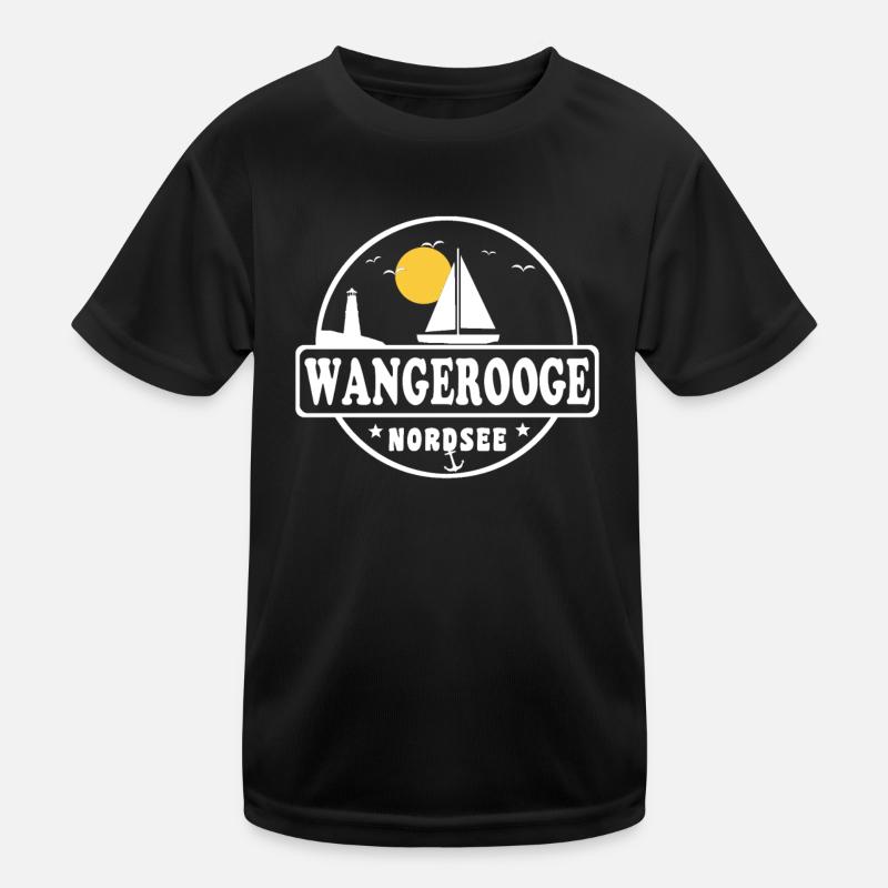 Ostsee Segelboot Leuchtturm Wangerooge Kinder Funktions-T-Shirt