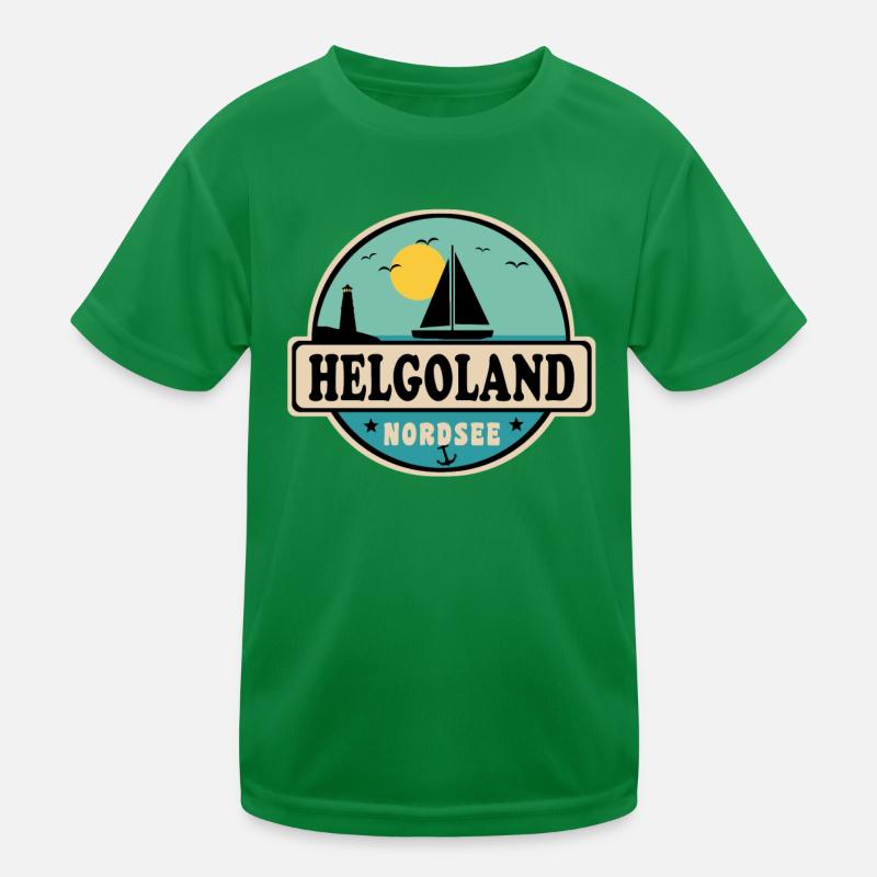 Nordsee Segelboot Leuchtturm Helgoland Kinder Funktions-T-Shirt