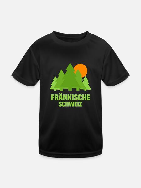 Fränkische Schweiz - Kinder Funktions-T-Shirt - Schwarz - Vorne