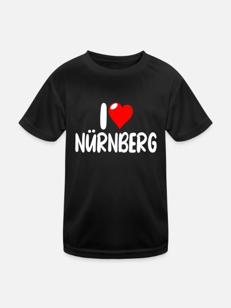 Nürnberg - Kinder Funktions-T-Shirt - Schwarz - Vorne