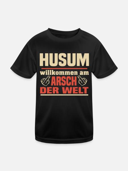 Husum - Kinder Funktions-T-Shirt - Schwarz - Vorne