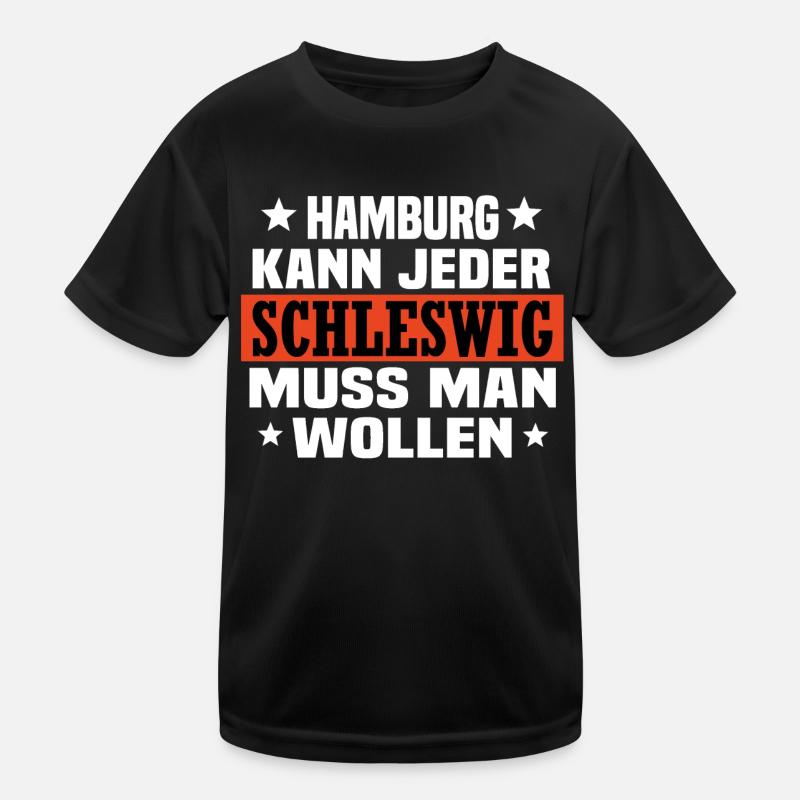 Schleswig - Kinder Funktions-T-Shirt - Schwarz