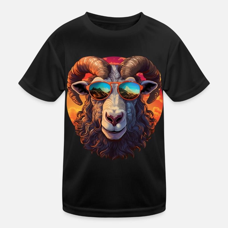 Sven the cool, friendly proud ram Kids Functional T-Shirt