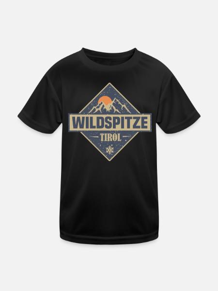 Wildspitze - Kinder Funktions-T-Shirt - Schwarz - Vorne