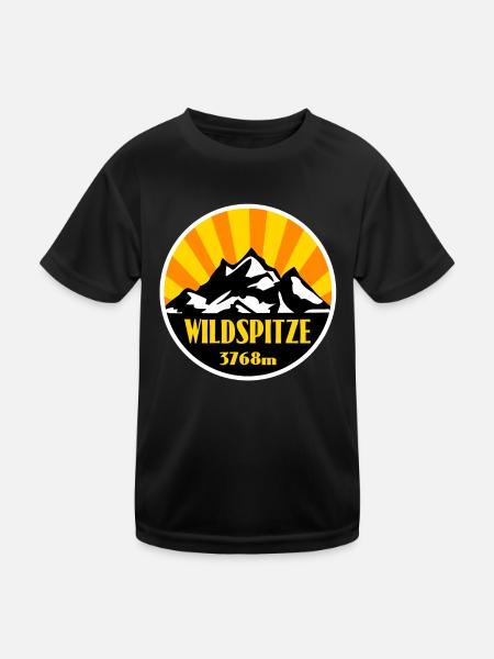 Wildspitze - Kinder Funktions-T-Shirt - Schwarz - Vorne