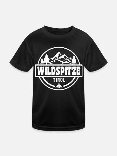Wildspitze - Kinder Funktions-T-Shirt - Schwarz - Vorne