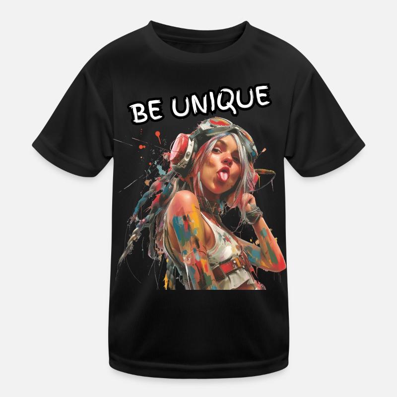 BE UNIQUE. Self-loyalty, self-confident, individual, - Kids Functional T-Shirt - black