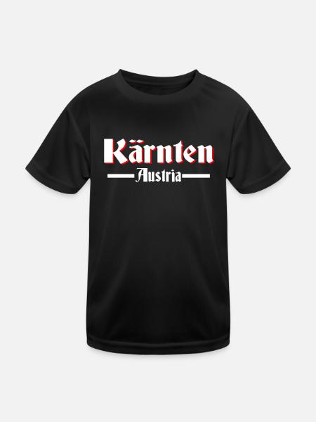 Kärnten - Kinder Funktions-T-Shirt - Schwarz - Vorne
