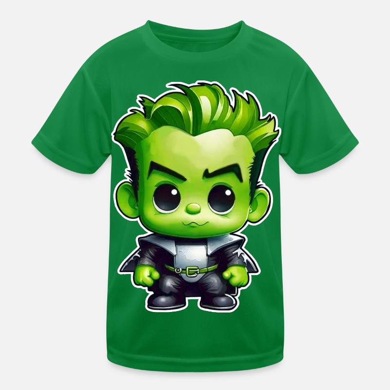 Monstre vert mignon T-shirt sport Enfant