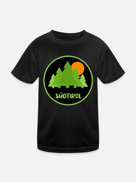 South Tyrol round, sunset - Kids Functional T-Shirt - black - Front