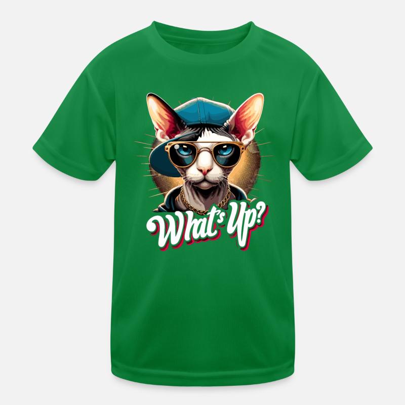 Cornish Rex What's Up Cat Gift Kids Functional T-Shirt