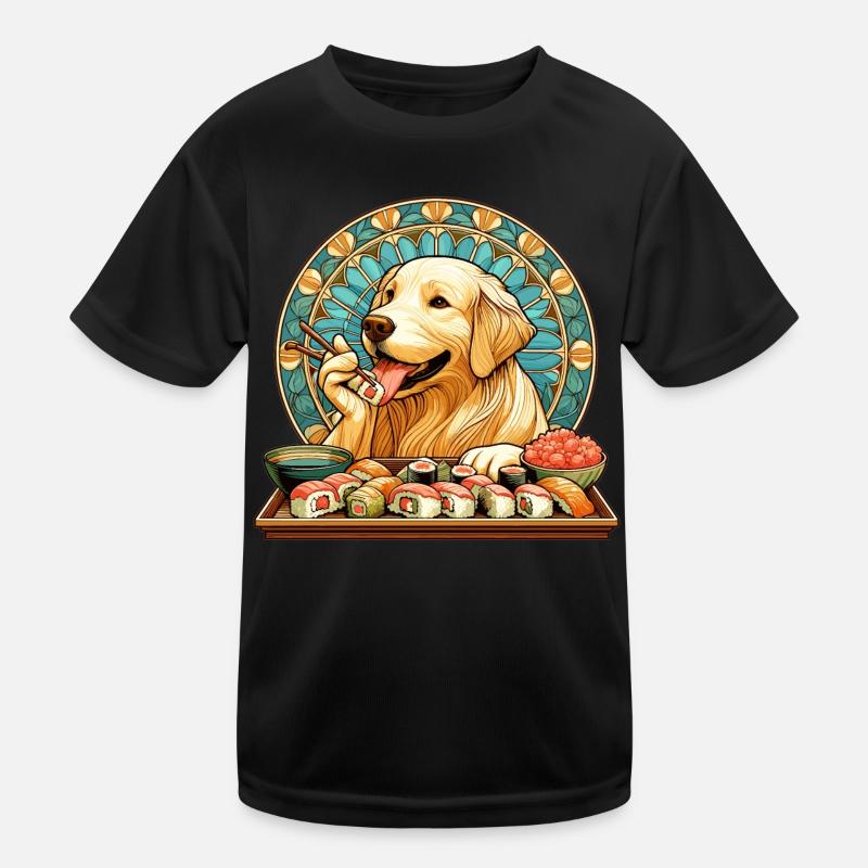 Sushi Golden Retriever Maki Geschenk Kinder Funktions-T-Shirt