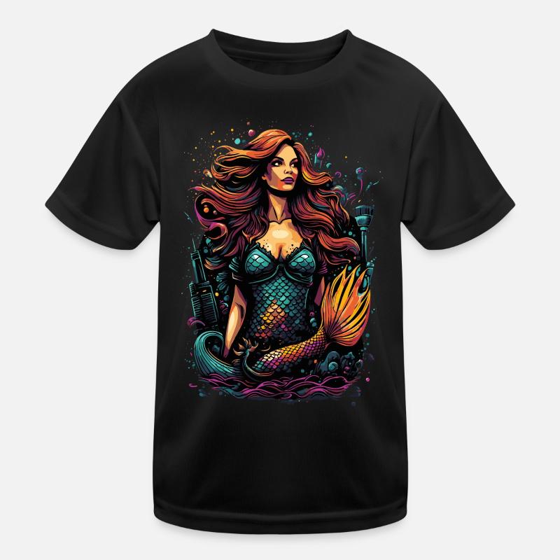 Sirène colorée – Ville imaginative T-shirt sport Enfant