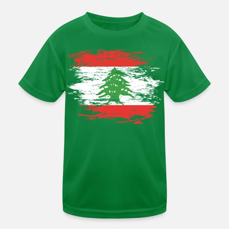 Drapeau du Liban utilisé T-shirt sport Enfant
