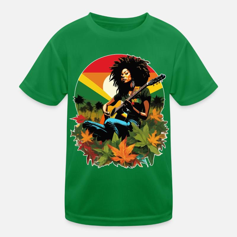 Guitariste rastafari dans le style reggae T-shirt sport Enfant
