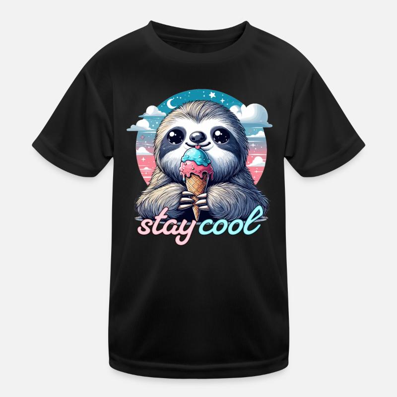 Bleib cool süßes Faultier mit Eis Geschenk Kinder Funktions-T-Shirt