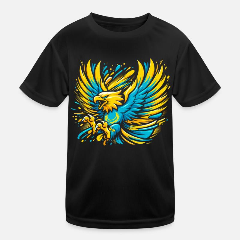 Kazakhstan Eagle Flag Flag Cool Gift Kids Functional T-Shirt