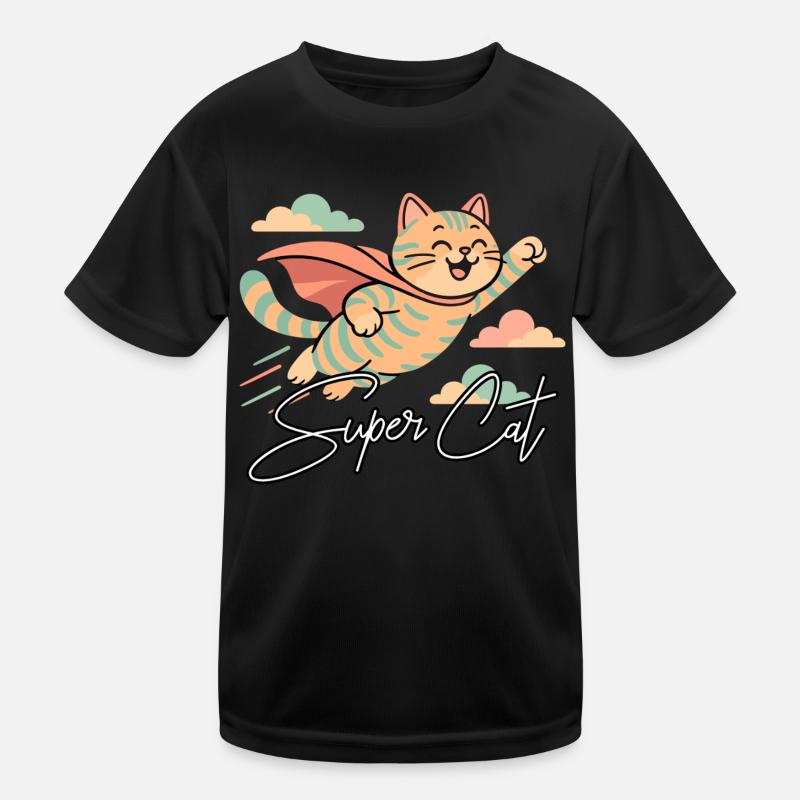 Super Katze Britisch Kurzhaar getigert Geschenk Kinder Funktions-T-Shirt
