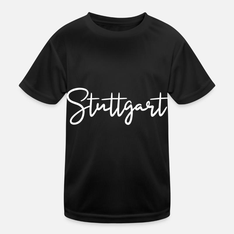 Stuttgart - Kinder Funktions-T-Shirt - Schwarz