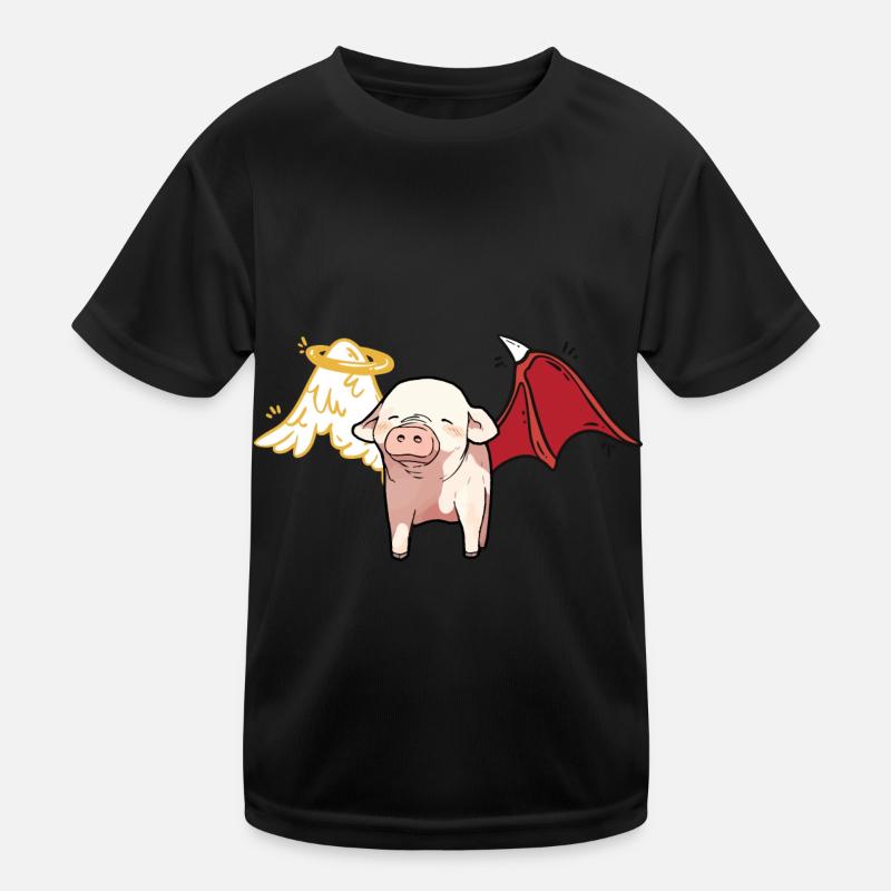 Celestial Satanic Pig Angel Devil Kids Functional T-Shirt